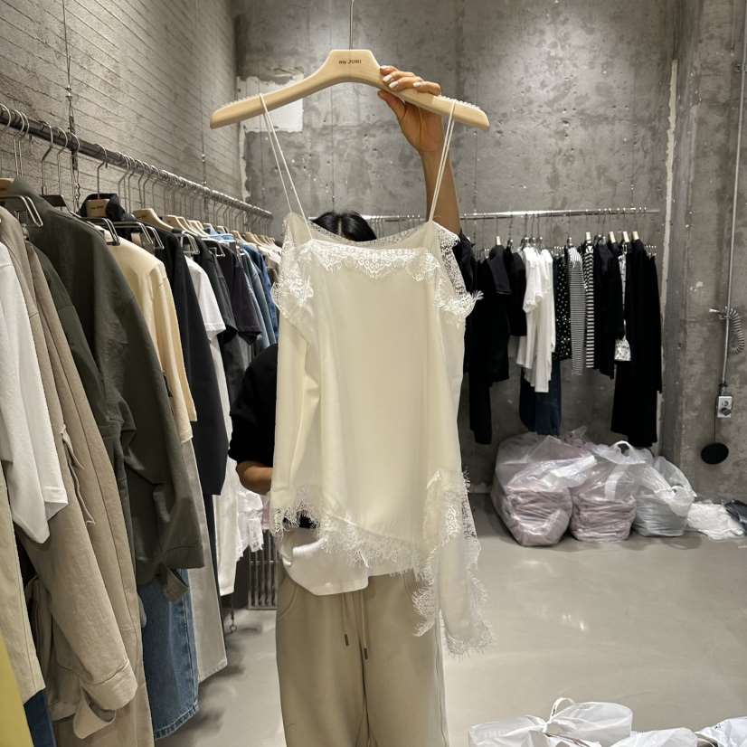 JUNI韓國直郵女士新品人氣推薦26春夏職業熱賣吊帶背心蕾絲my juni吊帶/背心