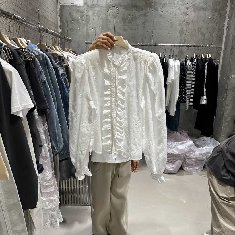 JUNI韓國代購女裝新款職業熱賣人氣推薦時尚休閑襯衫蕾絲衫my juni襯衫/蕾絲衫