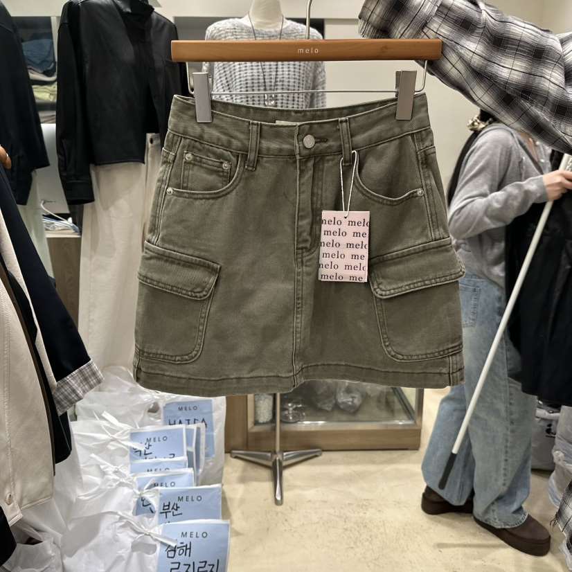 MELO韓國直郵女士新款休閑26春夏熱賣時尚職業推薦短裙口袋MELO短裙