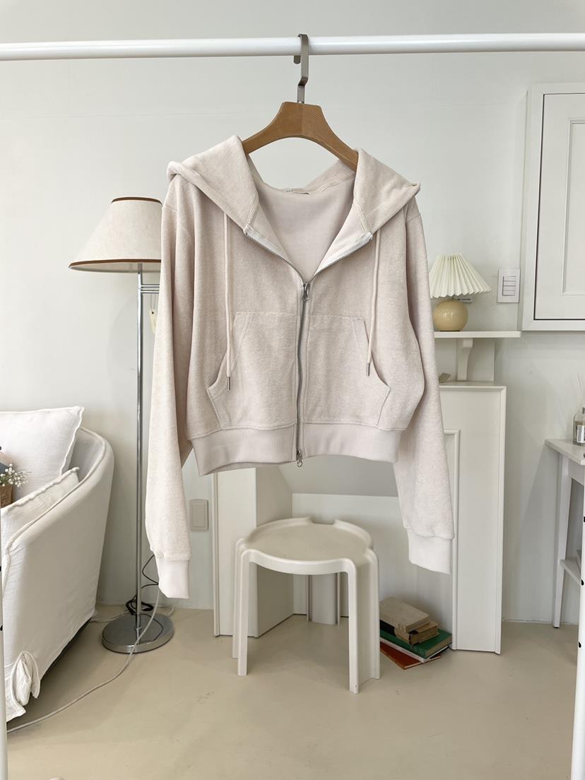 EDITION-P韓國代購女裝新品推薦真品夾克連帽拉鏈衫毛圈布EDITION/CHAHEE夾克