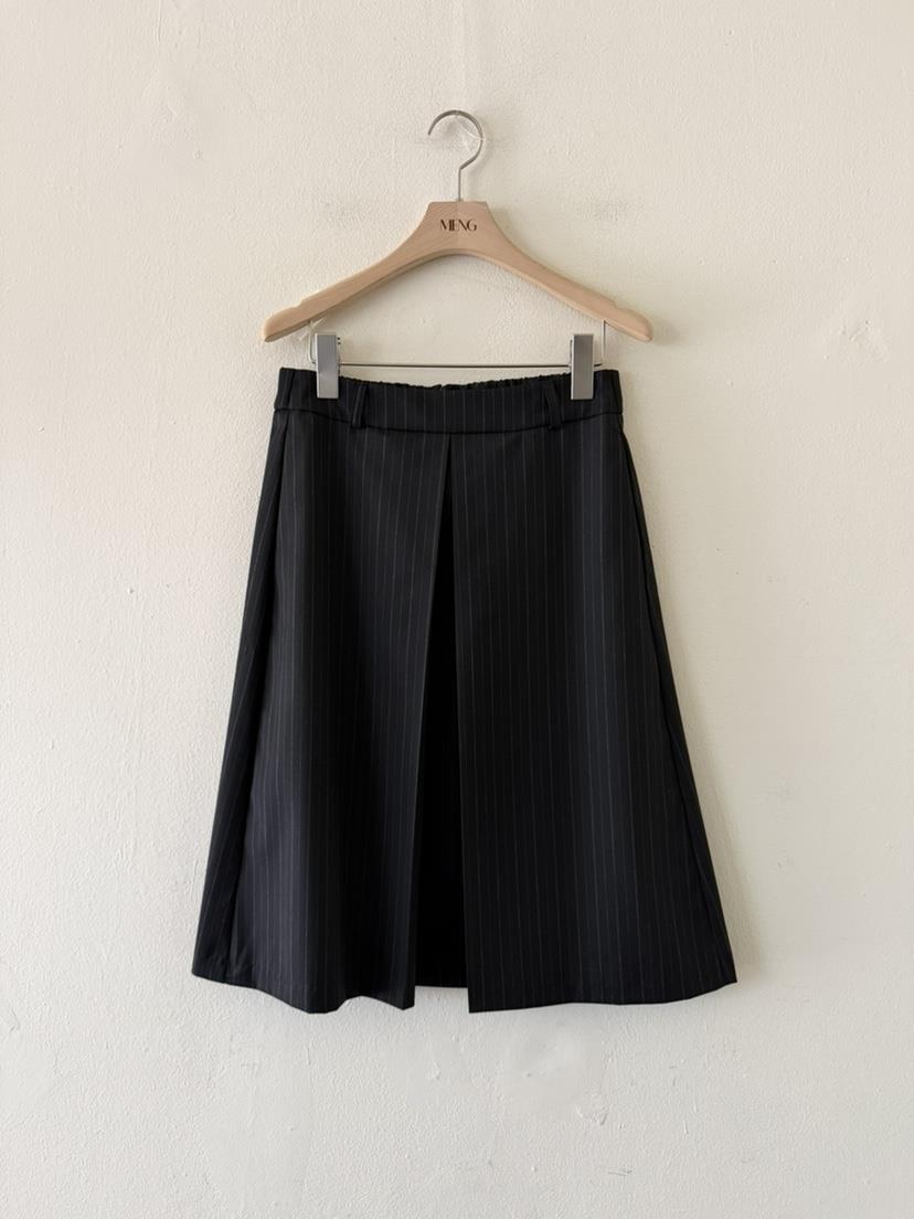 MENG韓國代購女裝新款職業真品熱賣半身裙中短裙褶裥條紋MENG半身裙/中短裙