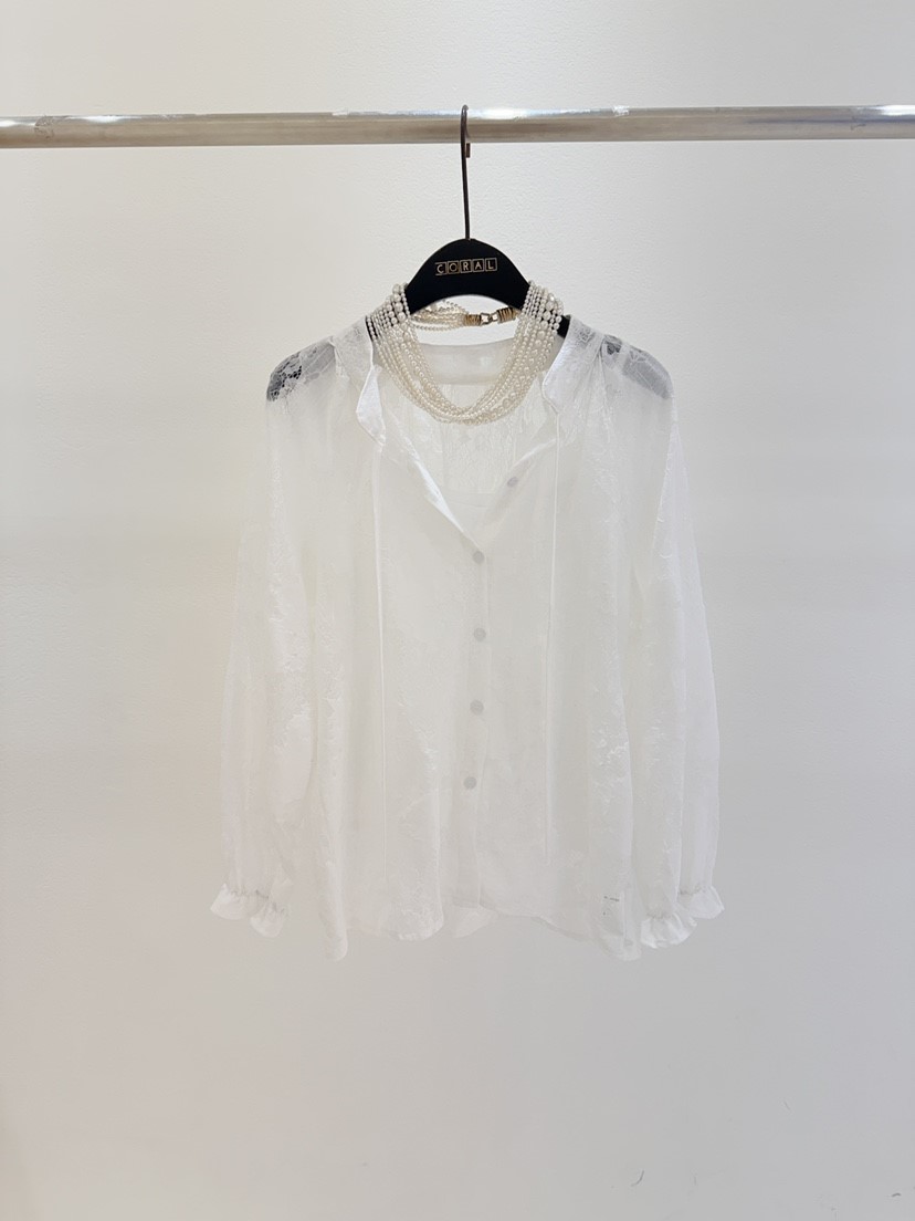 CORAL韓國代購女士新品26春夏職業襯衫蕾絲衫不含配飾蕾絲CORAL襯衫/蕾絲衫