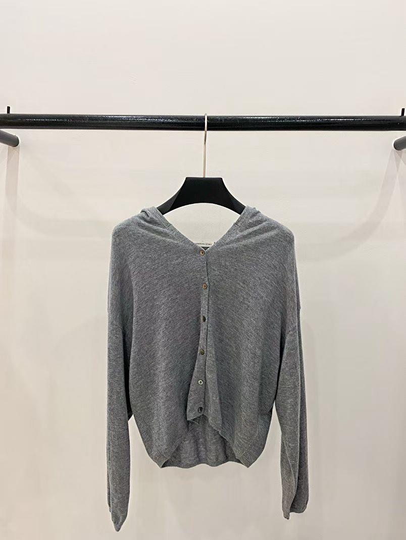 MUSHROOM EFFECT東大門實拍女士新品職業針織衫連帽針織衫紐扣MUSHROOM EFFECT針織衫