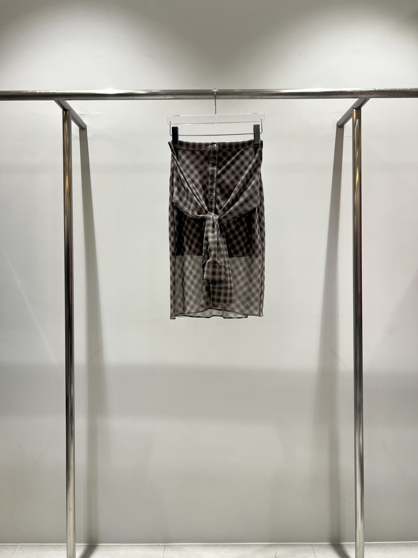 CESTLAVIE東大門實拍女士新款真品時尚職業26春夏長裙格紋CESTLAVIE長裙