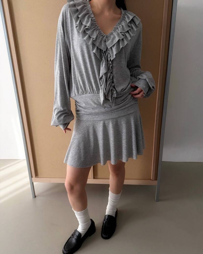 AWESOMESAUCE韓國直郵女裝新品職業時尚人氣連衣裙不含腰帶AWESOME SAUCE連衣裙