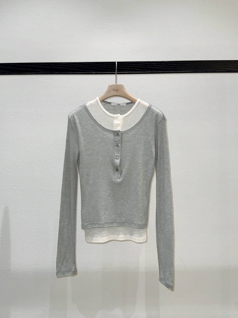 NDE韓國代購女士新款熱賣26春夏職業人氣真品時尚長袖T恤BOHEME_NDE長袖T恤