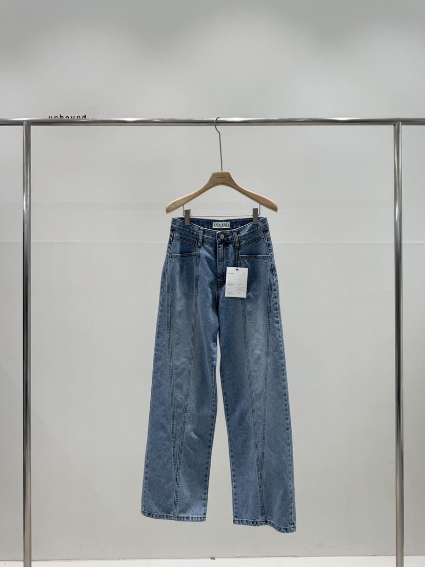 UNBOUND東大門代購女裝新品人氣職業熱賣時尚26春夏牛仔褲V領UNBOUND牛仔褲