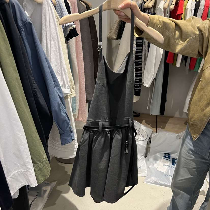 PLATE東大門代購女士新品人氣26春夏真品職業連衣裙不含腰帶PLATE連衣裙