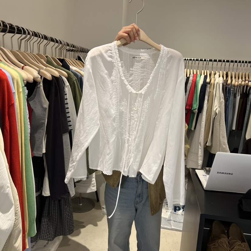 PLATE東大門實拍女裝新品職業人氣推薦真品休閑襯衫蕾絲衫PLATE襯衫/蕾絲衫