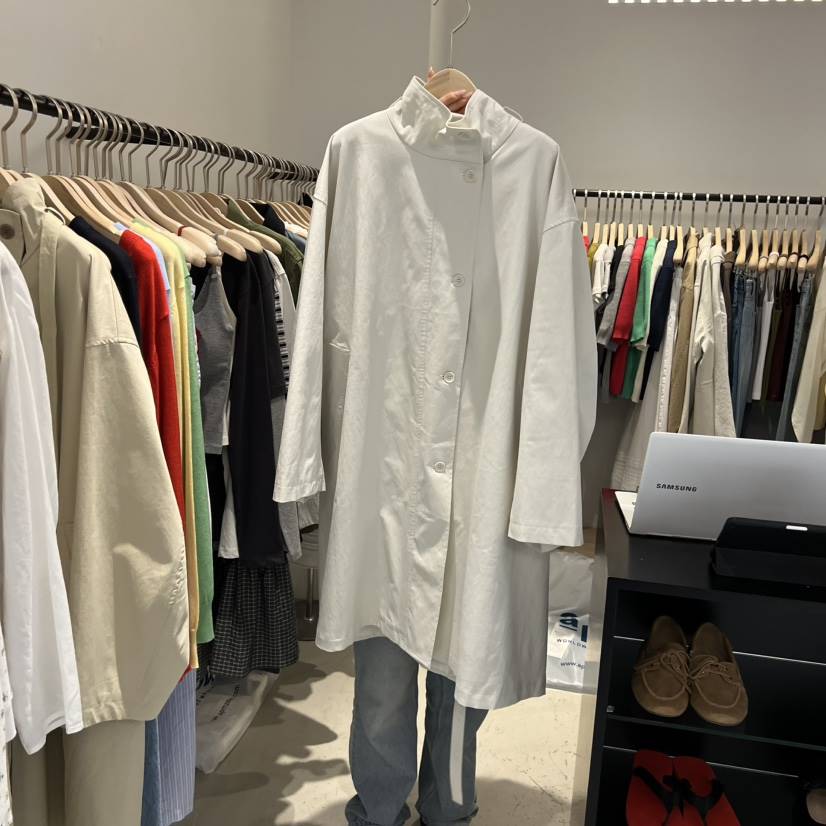 PLATE韓國直郵女裝新款26春夏時尚真品人氣長款風衣含腰帶PLATE長款風衣