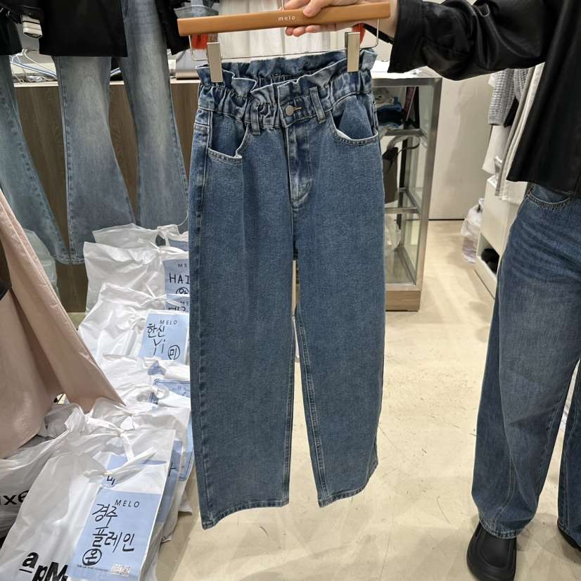 MELO韓國直郵女裝新品熱賣時尚職業推薦26春夏休閑牛仔褲MELO牛仔褲