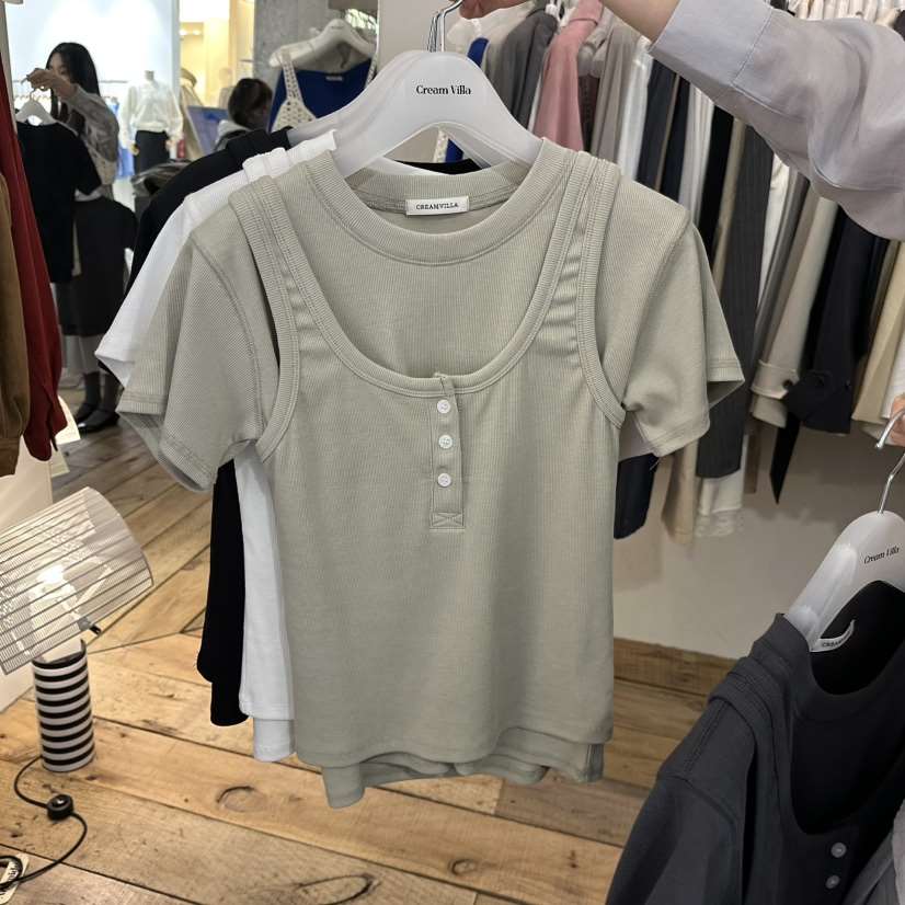 CREAM VILLA東大門實拍女士新品推薦吊帶背心不含內搭CREAMVILLA吊帶/背心