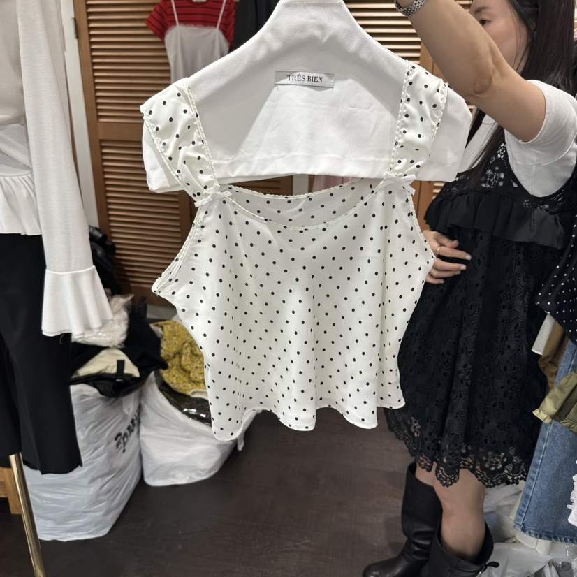 TRES BIEN東大門代購女士新品熱賣時尚人氣吊帶背心絲質TRES BIEN吊帶/背心