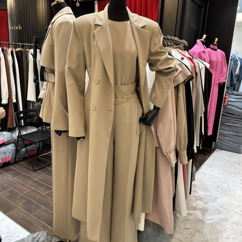 HERISH-HAUTE東大門直郵女裝新款真品時尚休閑26春夏長款風衣HERISH-HAUTE長款風衣