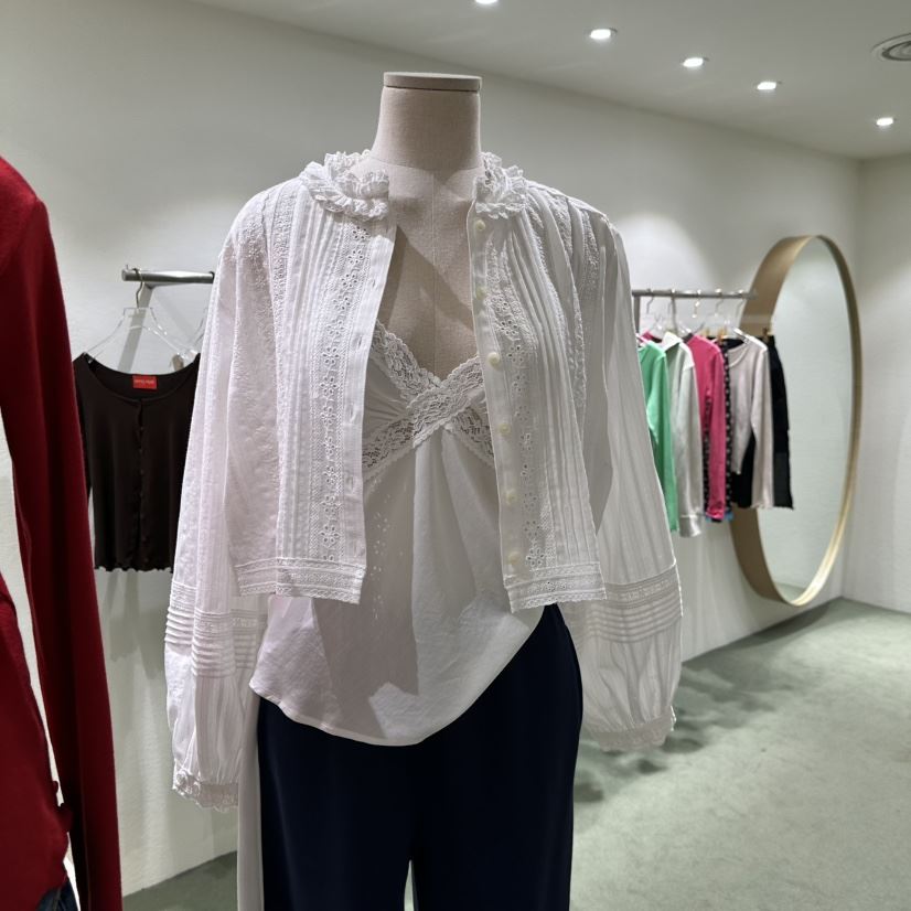 JERRY HALL-P韓國代購女士新款時尚推薦襯衫蕾絲衫蕾絲JERRY HALL襯衫/蕾絲衫