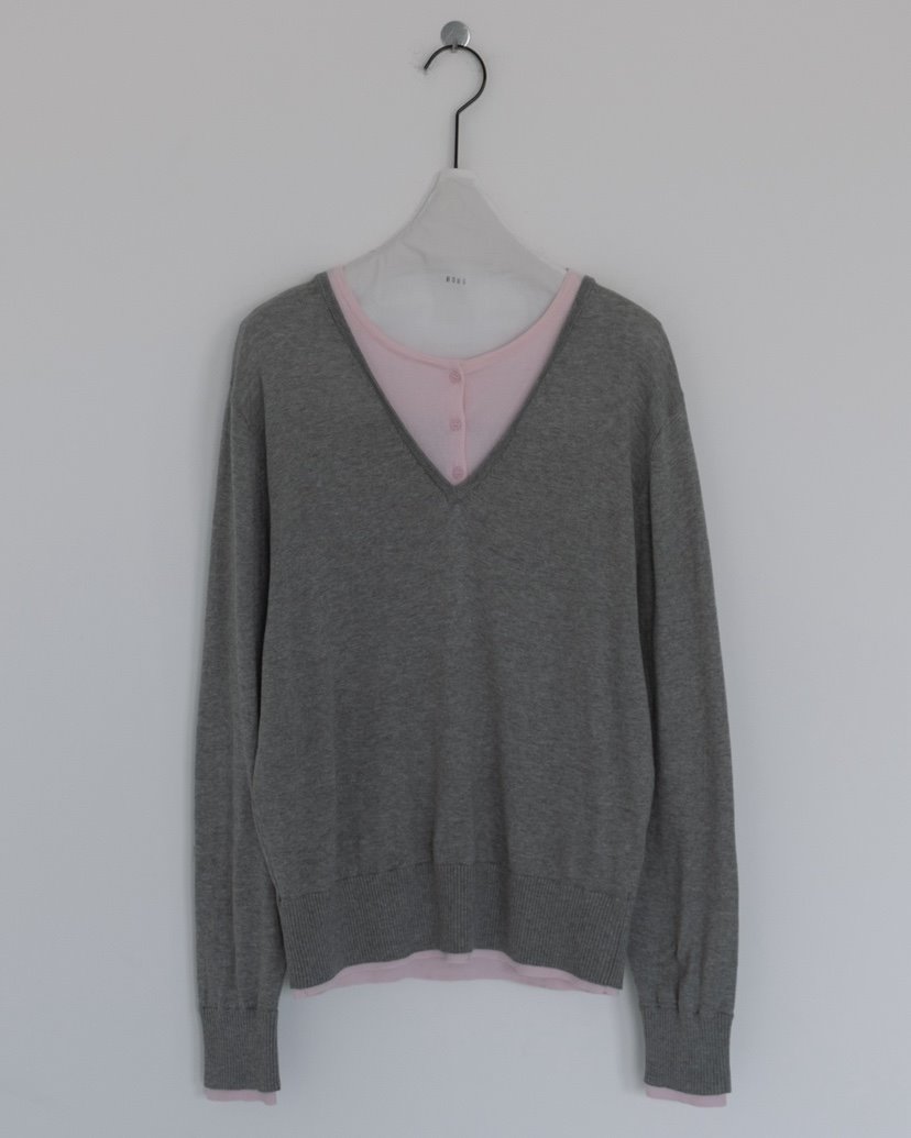 HONG-P韓國直郵女裝新品休閑職業26春夏熱賣推薦針織衫雙領HONG-P針織衫