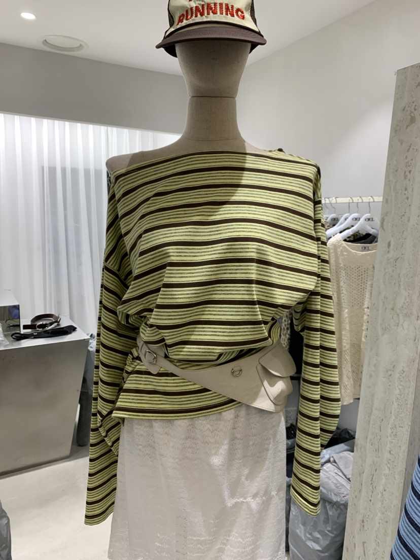 EYEL東大門代購女士新款人氣推薦熱賣職業26春夏長袖T恤條紋EYEL長袖T恤