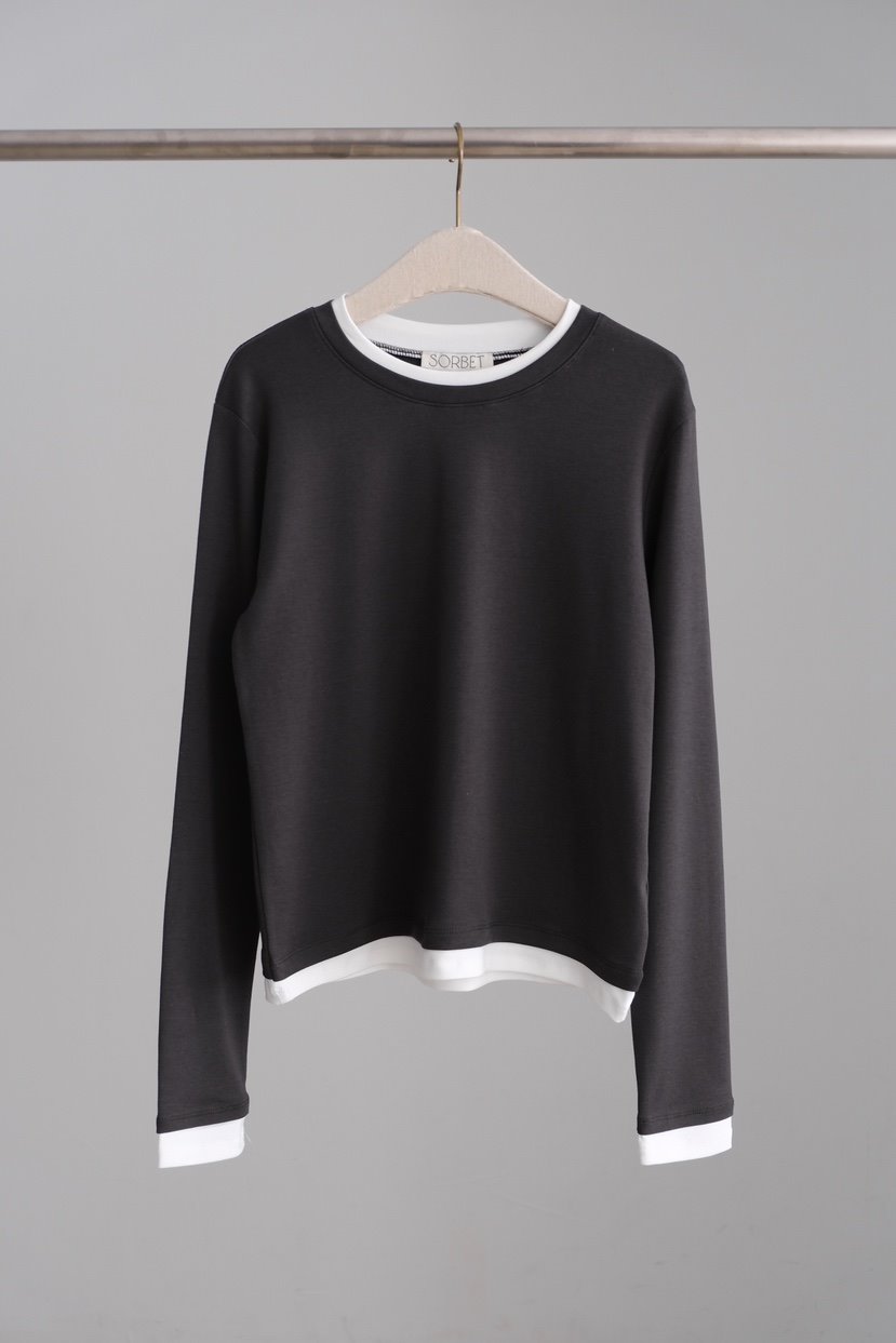 SORBET/FLAT WHITE韓國代購女士新款職業人氣休閑長袖T恤SORBET/FLAT WHITE長袖T恤
