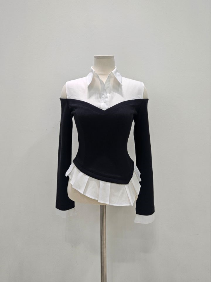 HIGH HEELS韓國直郵女裝新款真品時尚人氣職業襯衫蕾絲衫HIGH HEELS襯衫/蕾絲衫