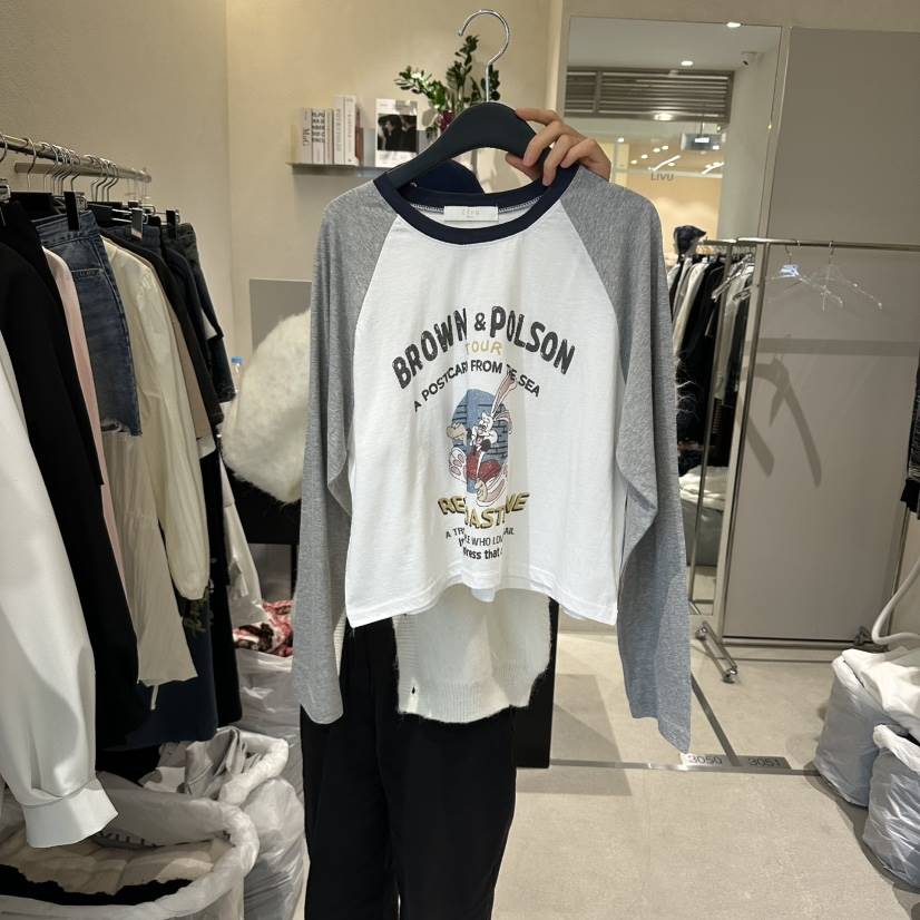 LIVU/MEMO CLASSIC韓國代購女士新款人氣真品休閑長袖T恤LIVU/MEMO CLASSIC長袖T恤