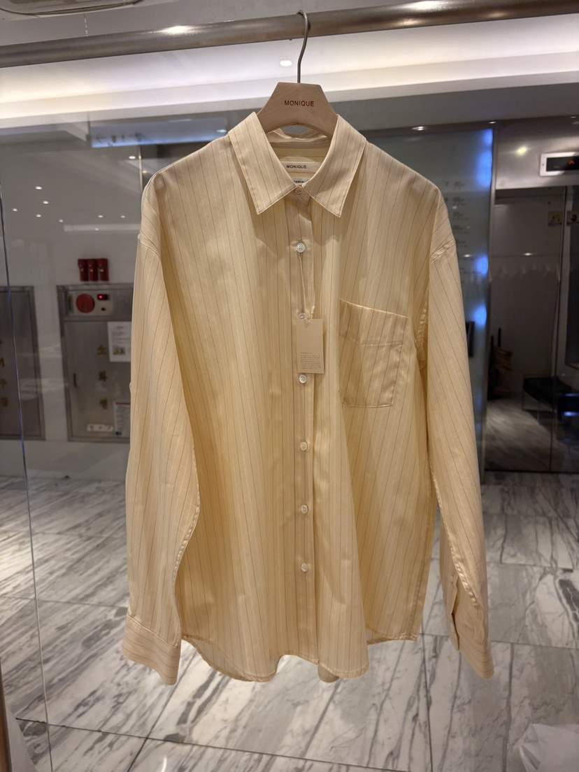 MONIQUE東大門直郵女士新品熱賣26春夏休閑襯衫蕾絲衫條紋MONIQUE襯衫/蕾絲衫