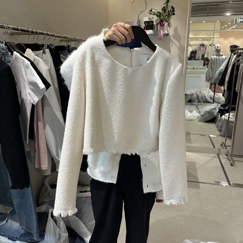 LIVU/MEMO CLASSIC東大門代購女士新品26春夏夾克粗花呢LIVU/MEMO CLASSIC夾克