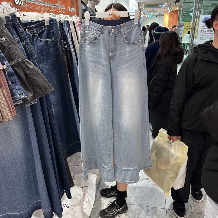 ILLO/MOCI東大門直郵女裝新款推薦真品熱賣牛仔褲荷葉邊ILLO/MOCI牛仔褲