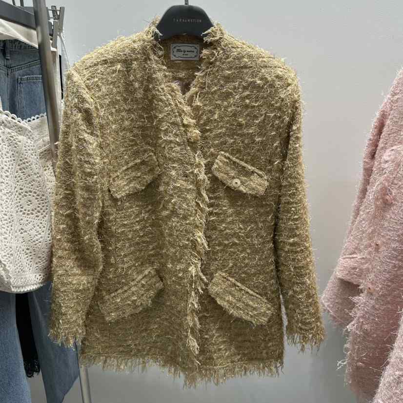 TARABY MOTION韓國直郵女士新款時尚熱賣人氣夾克粗花呢TARABY MOTION夾克