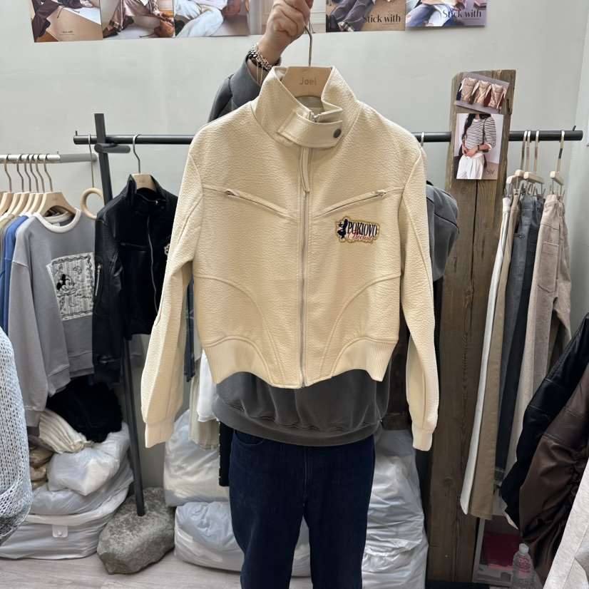 STICK WITH韓國直郵女士新品人氣休閑熱賣真品推薦夾克皮革STICK WITH夾克