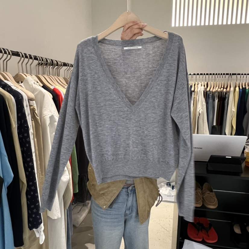 PLATE東大門代購女裝新品時尚真品休閑職業推薦針織衫V領PLATE針織衫