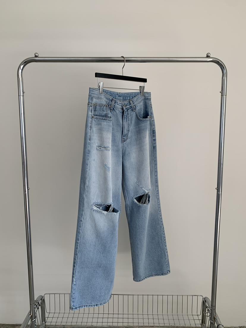 EST韓國直郵女士新款職業時尚26春夏人氣推薦休閑牛仔褲復古EST_牛仔褲