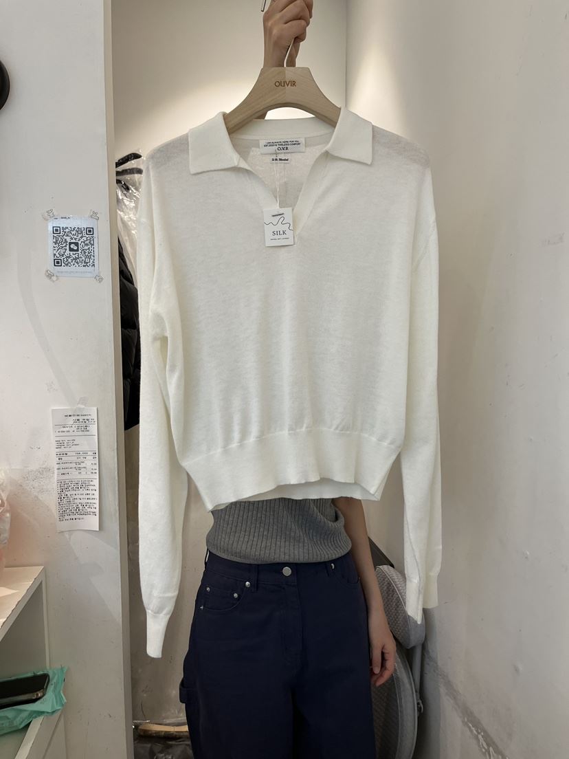 OUVIR韓國代購女裝新款26春夏人氣休閑熱賣針織衫混紡絲綢O.V.R/OUVIR針織衫