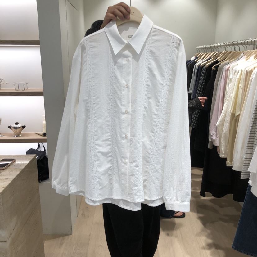 LIFFEY韓國直郵女士新品人氣熱賣時尚休閑襯衫蕾絲衫蕾絲LIFFEY襯衫/蕾絲衫