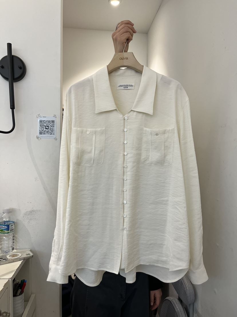 OUVIR韓國代購女裝新款26春夏熱賣真品職業襯衫蕾絲衫紐扣O.V.R/OUVIR襯衫/蕾絲衫