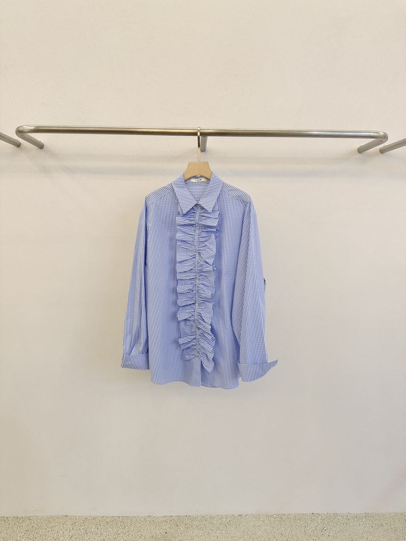 FORM東大門代購女裝新品26春季時尚熱賣襯衫蕾絲衫荷葉邊FORM襯衫/蕾絲衫