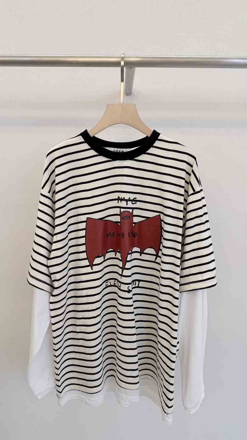 FORM韓國直郵女士新品人氣時尚職業休閑推薦長袖T恤假兩件FORM長袖T恤