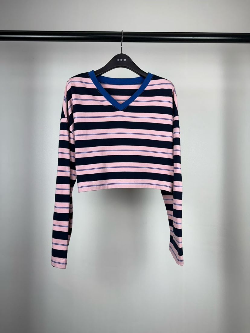 FEFFER東大門實拍女裝新款休閑人氣職業時尚推薦長袖T恤條紋FEFFER長袖T恤