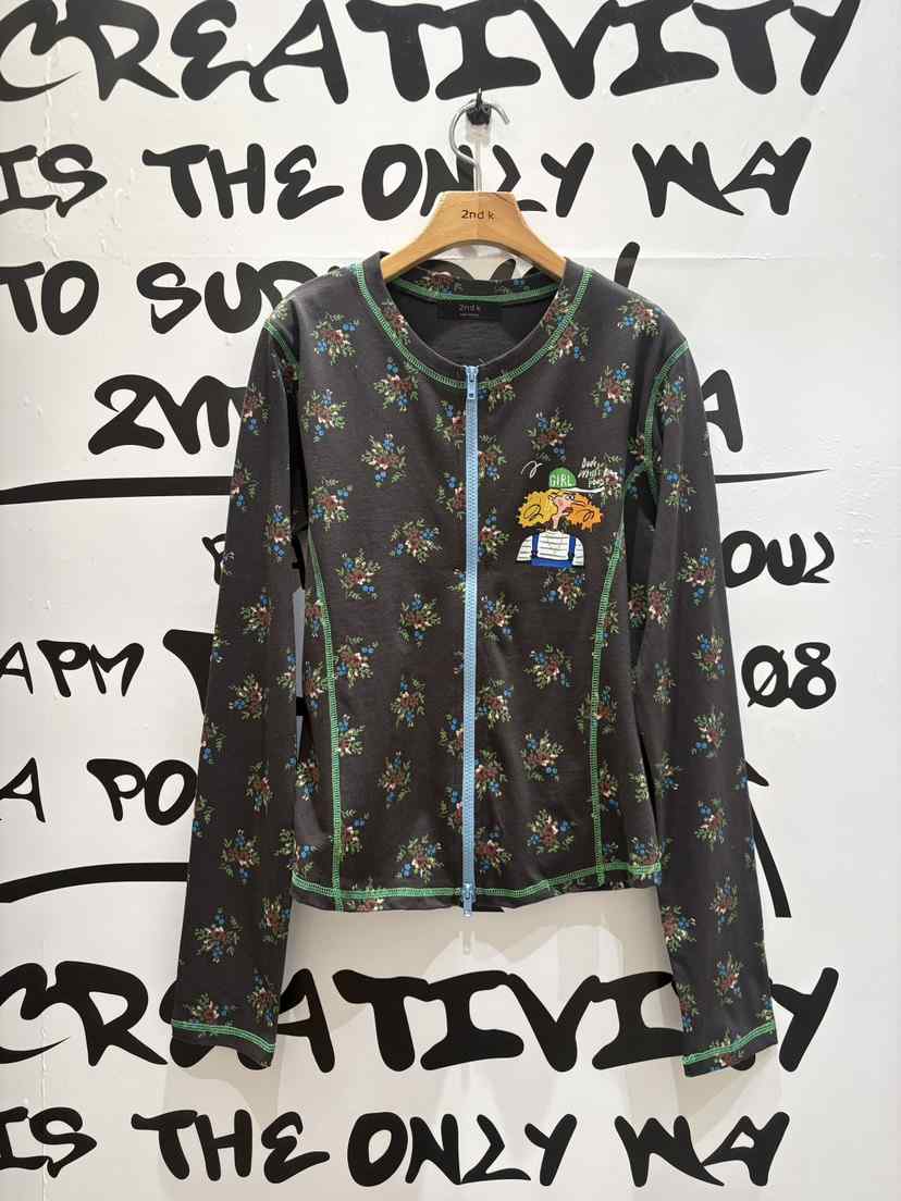 2ND K韓國代購女士新款26春季人氣熱賣推薦時尚長袖T恤拉鏈2ND K長袖T恤