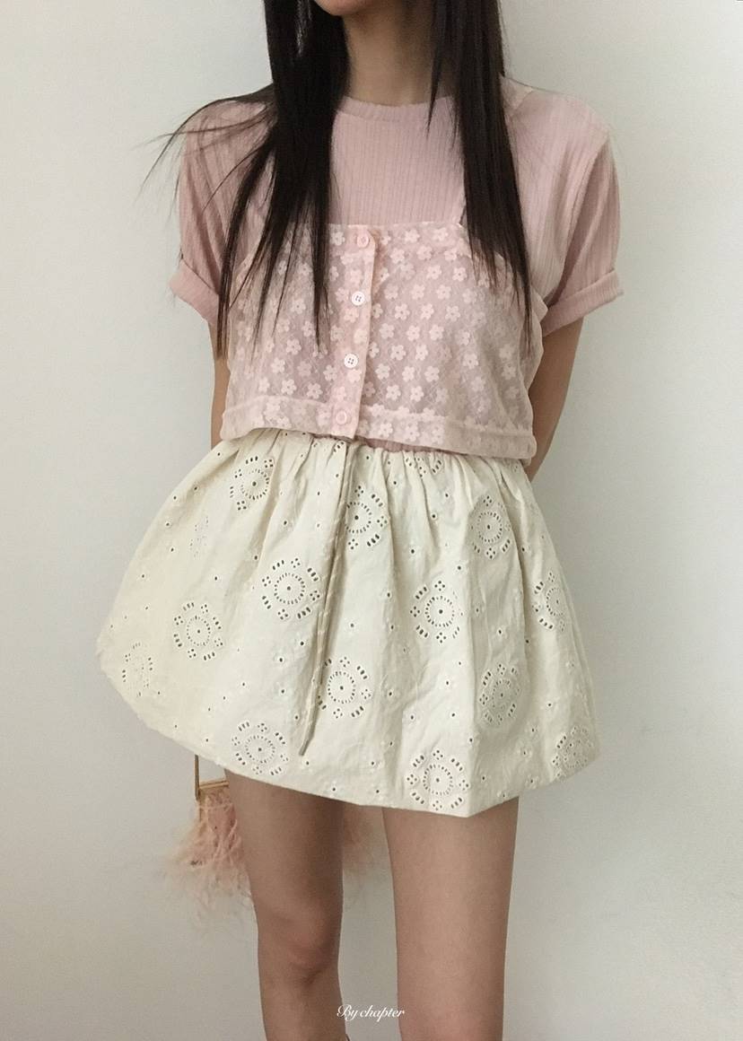 BY CHAPTER東大門直郵女士新款推薦休閑時尚熱賣短裙刺繡BY Chapter短裙