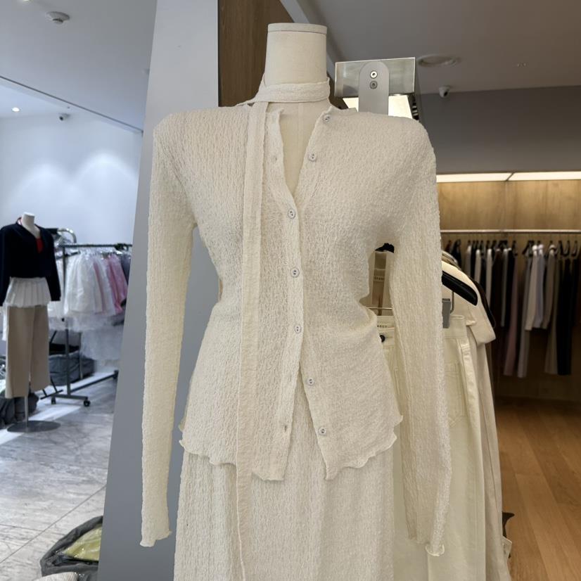 LEFANCY東大門實拍女裝新款熱賣職業針織衫含脖帶褶裥開衫LEFANCY針織衫