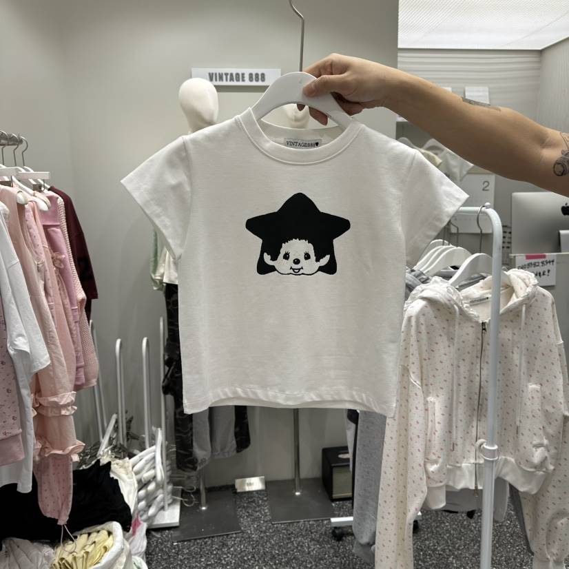 VINTAGE 888韓國代購女士新品休閑職業推薦26春夏熱賣T恤VINTAGE888/TRIPLE EIGHTT恤