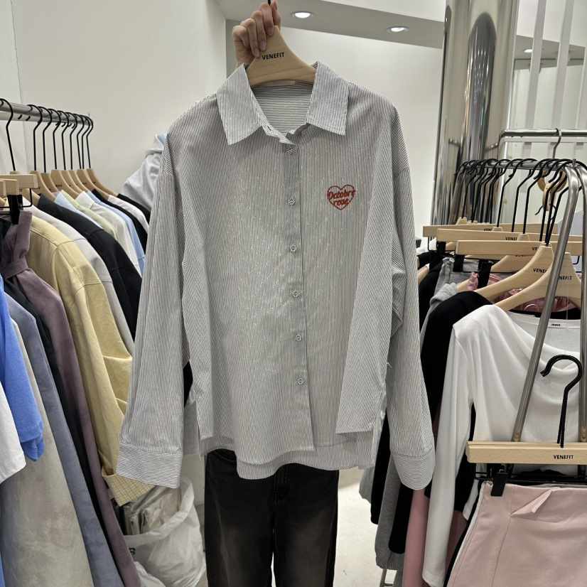 VENEFIT東大門實拍女士新品推薦26春夏熱賣襯衫蕾絲衫刺繡VENEFIT/JENNIE襯衫/蕾絲衫