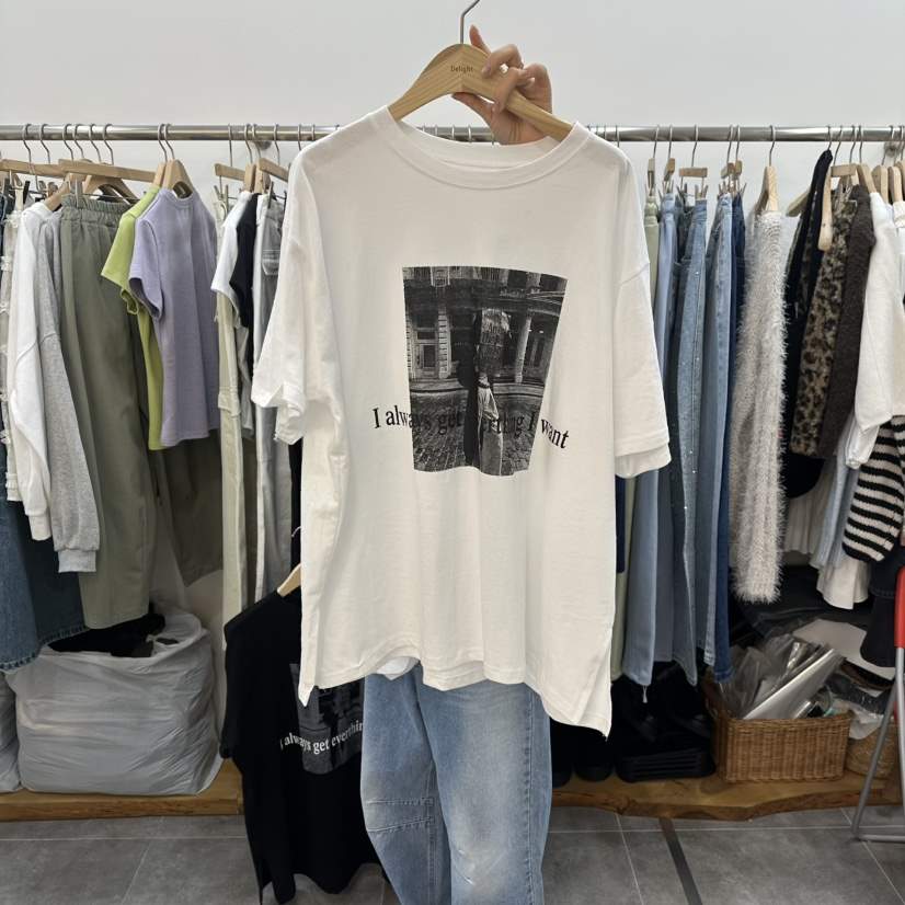 DELIGHT-L韓國代購女士新款職業26春夏真品人氣休閑時尚T恤DELIGHT-LT恤