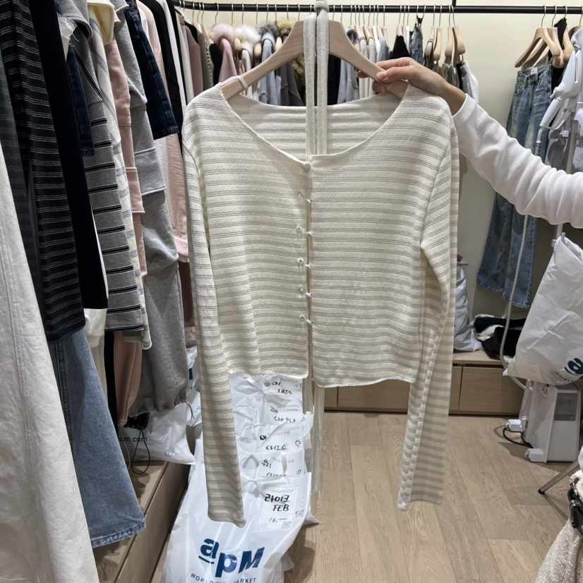 MEMOIRE東大門代購女裝新款26春夏休閑真品職業長袖T恤圍巾MEMOIRE長袖T恤