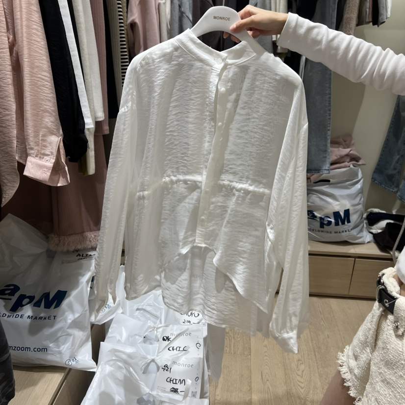 MEMOIRE韓國代購女裝新款時尚休閑熱賣真品26春夏襯衫蕾絲衫MEMOIRE襯衫/蕾絲衫