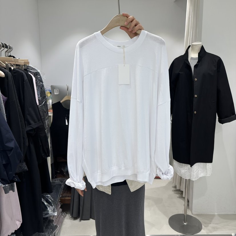 IRVINE韓國直郵女裝新品時尚推薦26春夏休閑人氣職業長袖T恤IRVINE長袖T恤