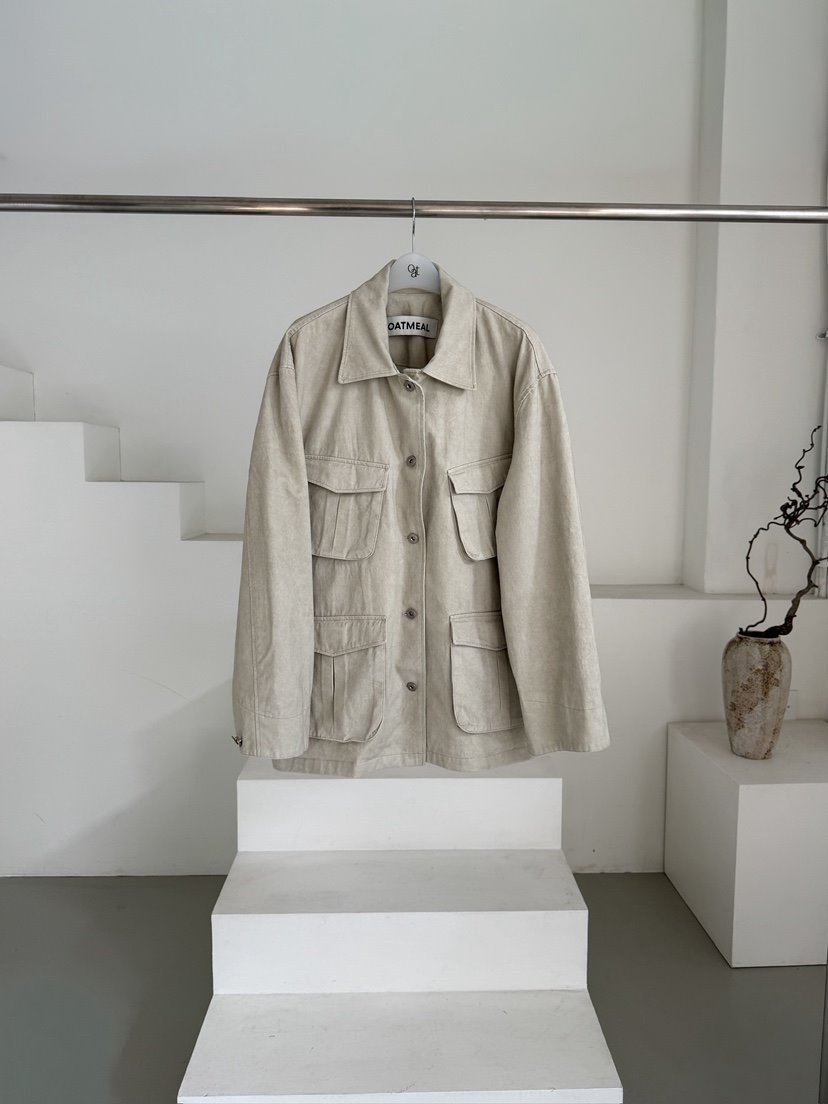 OATMEAL東大門代購女士新品時尚休閑26春夏職業人氣夾克口袋OATMEAL夾克