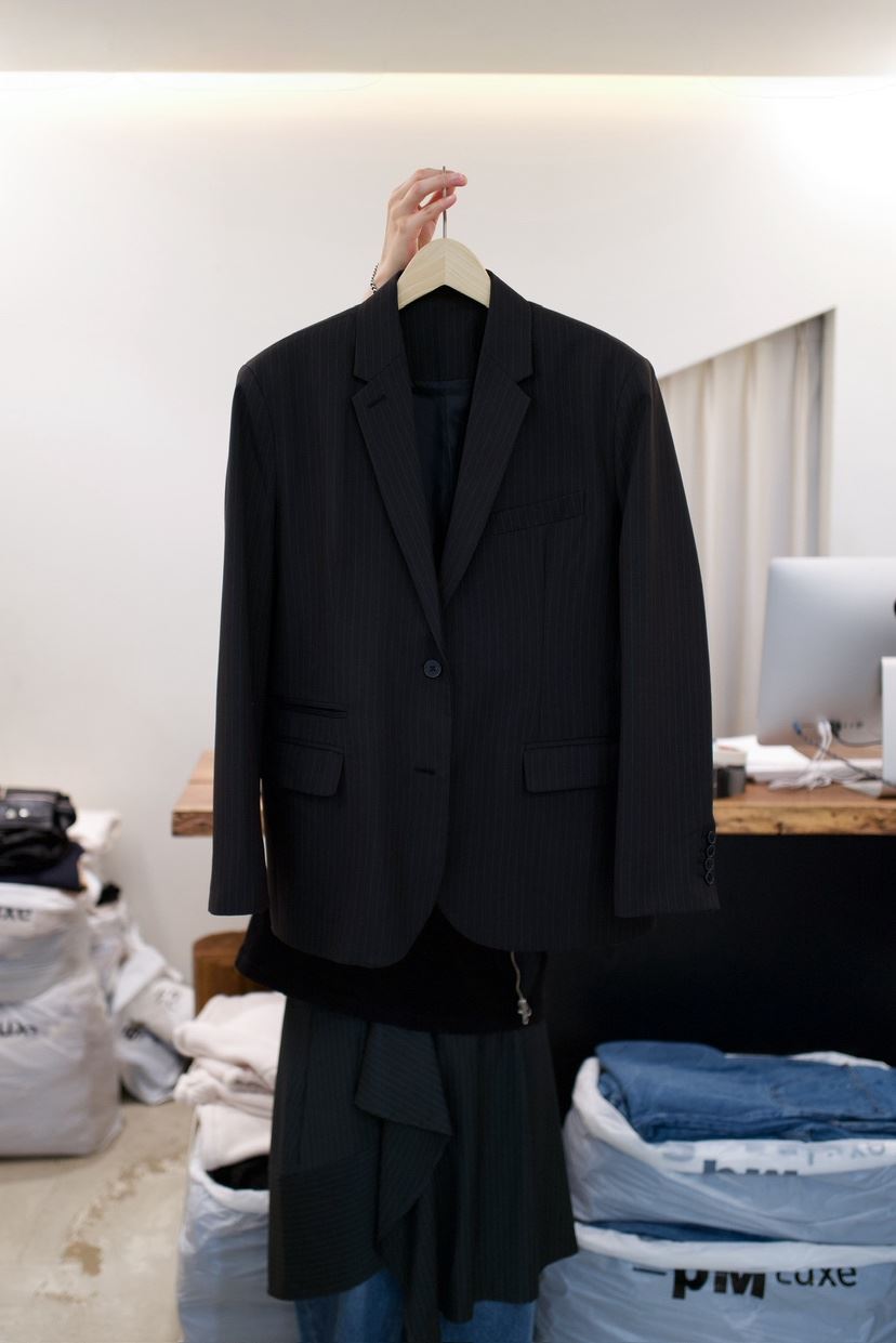 FRIC東大門實拍女裝新款時尚26春夏推薦職業真品夾克條紋FRIC夾克