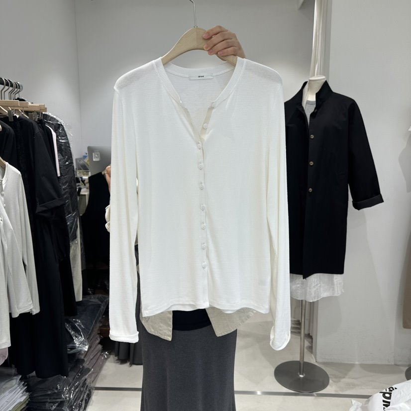 IRVINE韓國直郵女裝新款26春夏推薦真品熱賣職業長袖T恤開衫IRVINE長袖T恤