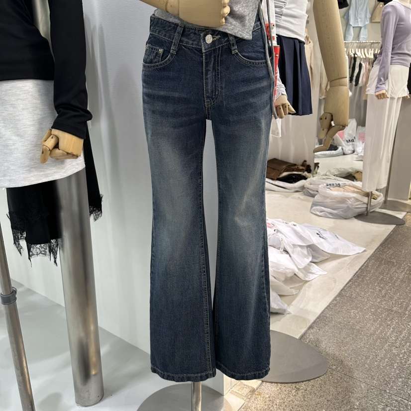 AHOY韓國直郵女裝新款人氣熱賣職業真品休閑26春夏牛仔褲喇叭AHOY牛仔褲